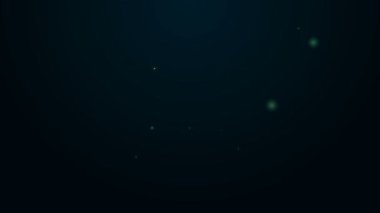 Parlayan neon hattı, siyah arkaplanda izole edilmiş bir siren ikonu. Acil durum sireni. 4K Video hareketli grafik canlandırması
