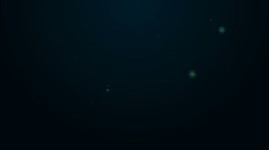 Parlayan neon hattı Çeşme ucu simgesi siyah arkaplanda izole edildi. Kalem aleti işareti. 4K Video hareketli grafik canlandırması