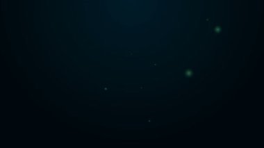 Parlayan neon hattı Yargıç ikonu siyah arka planda izole edildi. 4K Video hareketli grafik canlandırması