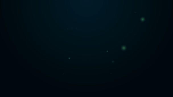 Glödande neon linje Biosafety box ikon isolerad på svart bakgrund. 4K Video motion grafisk animation — Stockvideo