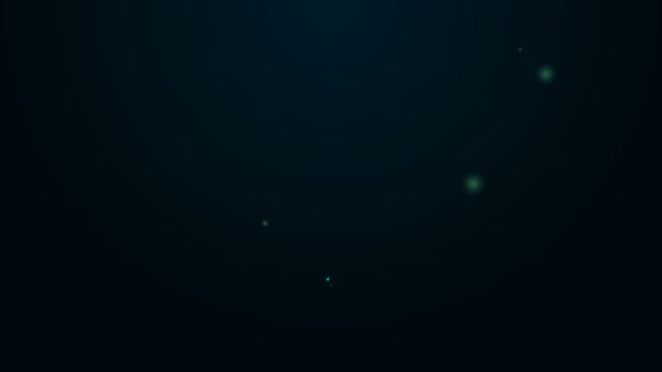 Glødende neonlinjelovens ikon isolert på svart bakgrunn. 4K Video motion grafisk animasjon – stockvideo
