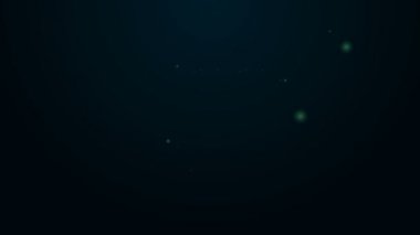 Parlayan neon hattı demiryolu bariyeri simgesi siyah arka planda izole edildi. 4K Video hareketli grafik canlandırması