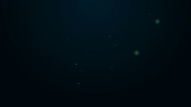 Parlak neon hattı kırılmış ya da siyah arka planda izole edilmiş bir demiryolu ikonu üzerindeki kırık raylar. 4K Video hareketli grafik canlandırması