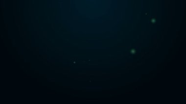 Parlayan neon hattı Korsan kılıcı simgesi siyah arkaplanda izole edildi. Kılıç işareti. 4K Video hareketli grafik canlandırması