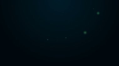 Parlayan neon hattı Alkol, siyah arka planda izole edilmiş rom şişesi ikonu. 4K Video hareketli grafik canlandırması