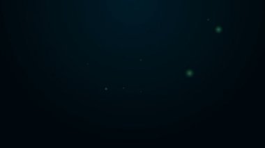 Siyah arkaplanda izole edilmiş bir düğüm simgesine bağlanmış parlak neon hattı. 4K Video hareketli grafik canlandırması