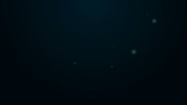 Parlayan neon hattı Alkol, siyah arka planda izole edilmiş rom şişesi ikonu. 4K Video hareketli grafik canlandırması