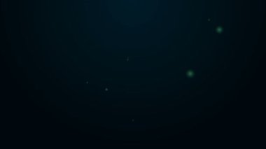 Parlayan neon hattı Whirligig oyuncak simgesi siyah arkaplanda izole edildi. 4K Video hareketli grafik canlandırması