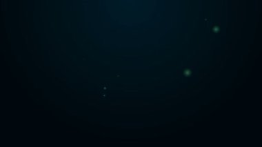 Parlayan neon çizgisi. Kauçuk ördek simgesi siyah arkaplanda izole edilmiş. 4K Video hareketli grafik canlandırması