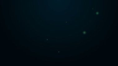 Parlayan neon hattı bebek ikonu siyah arka planda izole edildi. 4K Video hareketli grafik canlandırması