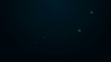 Parlayan neon çizgisi Bebek Ayakkabısı simgesi siyah arka planda izole edildi. Sandalet işareti. 4K Video hareketli grafik canlandırması