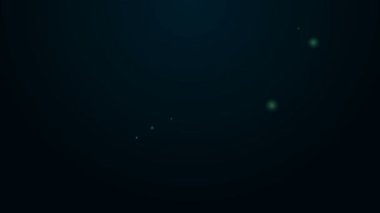 Parlayan neon hattı siyah arkaplanda izole edilmiş bebek ikonu ultrasonu. Fetüs. 4K Video hareketli grafik canlandırması