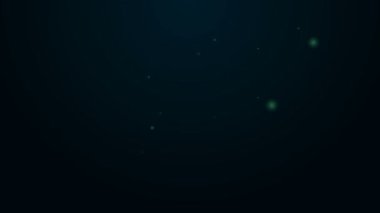 Parlayan neon çizgisi Katlanmış harita simgesi siyah arkaplanda izole edildi. 4K Video hareketli grafik canlandırması