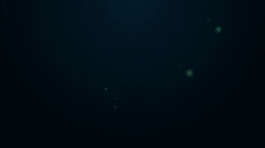 Parlayan neon hattı fotoğraf makinesi simgesi siyah arkaplanda izole edildi. Fotoğraf makinesi simgesi. 4K Video hareketli grafik canlandırması