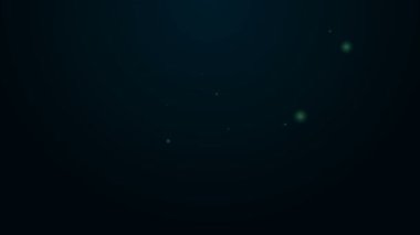 Parlayan neon hattı batan yolcu gemisi simgesi siyah arka planda izole edildi. Seyahat turizmi deniz taşımacılığı. Yolcu gemisi, yolcu gemisi. 4K Video hareketli grafik canlandırması