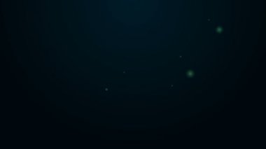 Parlayan neon hattı Kaptan şapka simgesi siyah arka planda izole edildi. 4K Video hareketli grafik canlandırması