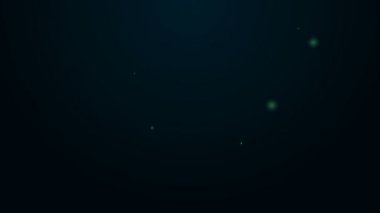 Parlayan neon hattı simgesi siyah arkaplanda izole edildi. 4K Video hareketli grafik canlandırması