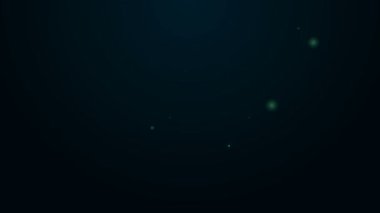 Parlayan neon çizgisi Dürbün simgesi siyah arkaplanda izole edildi. Yazılım işareti bul. Casus ekipman sembolü. 4K Video hareketli grafik canlandırması