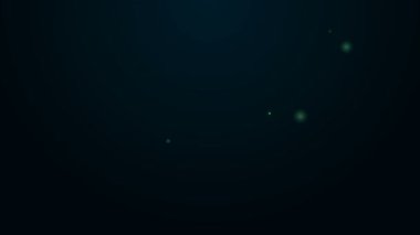 Siyah arka planda izole edilmiş gemi ikonu ile seyahat ettiği için parlayan neon hattı Cruise bileti. Yolcu gemisiyle seyahat edin. Cennete seyahatler. 4K Video hareketli grafik canlandırması