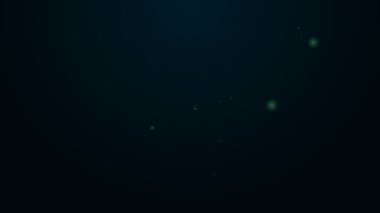 Parlayan neon hattı Radar simgesi siyah arkaplanda izole edildi. Arama sistemi. Uydu sinyali. 4K Video hareketli grafik canlandırması