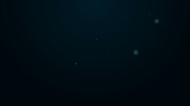 Siyah arka planda izole edilmiş hava ikonu için parıldayan neon hattı Marshalling asaları. Marshaller uçuştan önce ve sonra pilotla iletişim kurdu. 4K Video hareketli grafik canlandırması