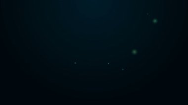 Parlayan neon hattı kara zemin üzerinde bulutlu hava ikonu izole edildi. 4K Video hareketli grafik canlandırması