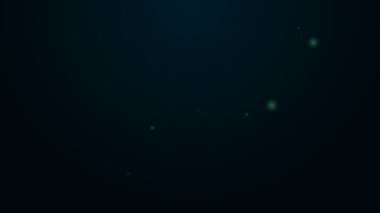 Parlayan neon hattı koni meteorolojisi rüzgar gülü ikonu siyah arka planda izole edildi. Rüzgâr Sock rüzgarın yönünü ve gücünü gösteriyor. 4K Video hareketli grafik canlandırması