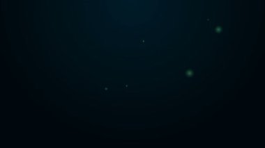 Siyah arka planda izole edilmiş bilet simgesi olan parlak neon hattı pasaportu. Kimlik Belgesi. Konsept seyahat ve turizm. 4K Video hareketli grafik canlandırması