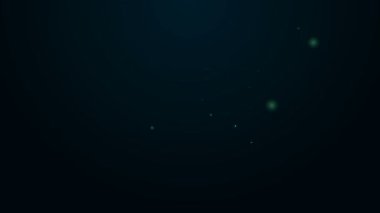 Parlayan neon hattı kurtarma helikopter aracı simgesi siyah arkaplanda izole edildi. 4K Video hareketli grafik canlandırması