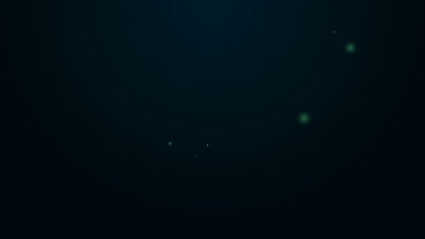 Glödande neon linje Pirat hatt ikon isolerad på svart bakgrund. 4K Video motion grafisk animation — Stockvideo