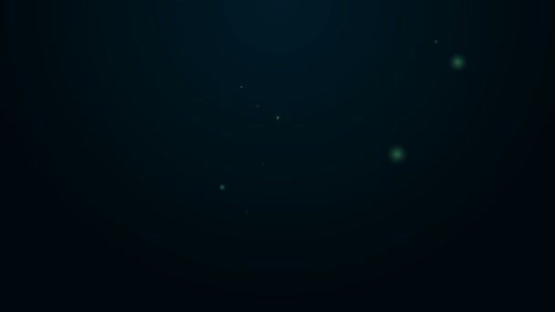 Светящаяся неоновая линия Значок компаса изолирован на черном фоне. Символ навигации Windrose. Знак розы ветра. Видеографическая анимация 4K — стоковое видео