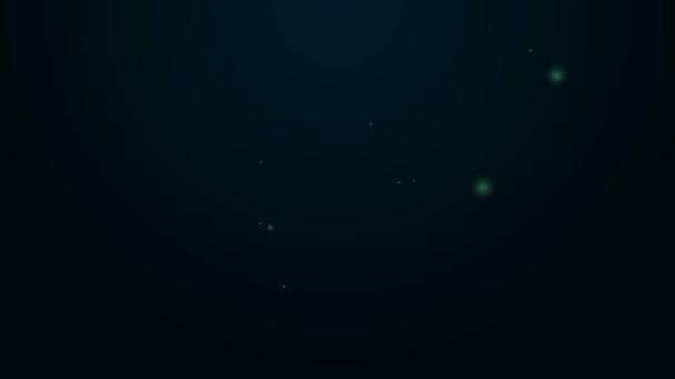 Linea neon incandescente icona del biberon isolato su sfondo nero. Icona del biberon. Segno bottiglia di latte. Animazione grafica 4K Video motion — Video Stock