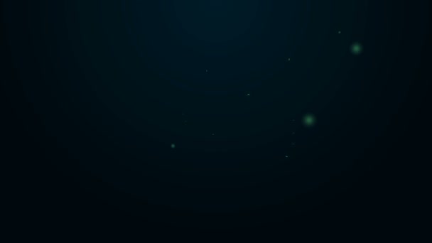 Linea neon luminosa Maschera subacquea e icona dello snorkeling isolata su sfondo nero. Sport estremi. Attrezzatura subacquea subacquea. Animazione grafica 4K Video motion — Video Stock