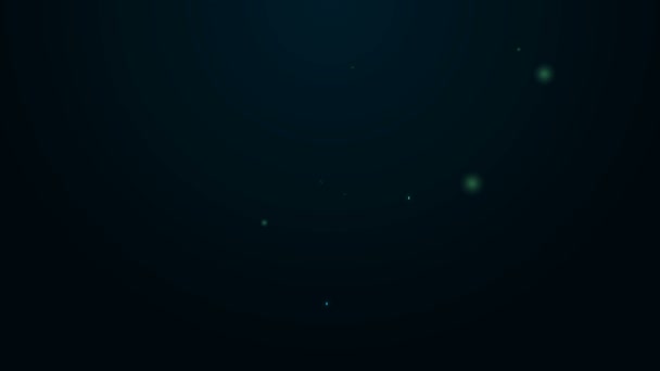 Светящаяся неоновая линия Значок компаса изолирован на черном фоне. Символ навигации Windrose. Знак розы ветра. Видеографическая анимация 4K — стоковое видео