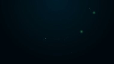 Parlayan neon çizgisi tabela çığ simgesi siyah arkaplanda izole edildi. Kar kayması ya da hızlı kar akışı eğimli bir yüzeyden aşağı. 4K Video hareketli grafik canlandırması