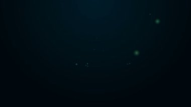 Parlayan neon çizgi simgesi siyah arkaplanda izole edildi. Kazanan sembol. 4K Video hareketli grafik canlandırması