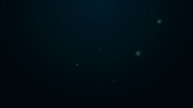 Parlayan neon hattı kablo araba simgesi siyah arkaplanda izole edildi. Füniküler işaret. 4K Video hareketli grafik canlandırması