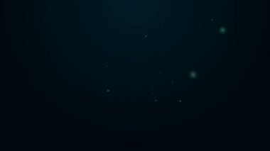 Parlayan neon hattı spor poşeti simgesi siyah arkaplanda izole edildi. 4K Video hareketli grafik canlandırması