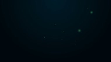 Parlayan neon çizgisi Yürüyüş sırt çantası simgesi siyah arkaplanda izole edildi. Kamp ve dağ gezisi sırt çantası. 4K Video hareketli grafik canlandırması