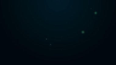 Parlayan neon hattı Meteoroloji termometresi, siyah zeminde izole edilmiş ısı ve soğuk ikonu ölçüyor. Termometre termometresi sıcak ya da soğuk hava gösteriyor. 4K Video hareketli grafik canlandırması