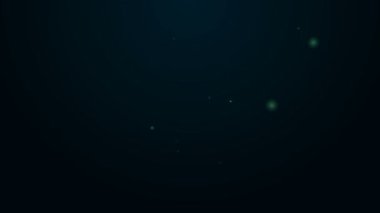 Parlayan neon hattı Eylem aşırı kamera simgesi siyah arkaplanda izole edildi. Ekstrem sporları çekmek için video kamera ekipmanı. 4K Video hareketli grafik canlandırması