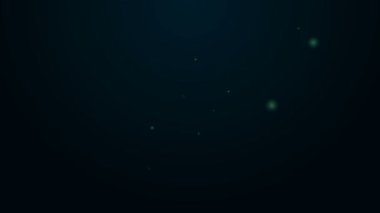 Parlayan neon çizgisi kalp atış hızı simgesi siyah arkaplanda izole edildi. Kalp atışı işareti. Kalp atışı ikonu. Kardiyogram simgesi. 4K Video hareketli grafik canlandırması