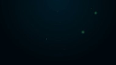Siyah arka planda parlayan neon çizgisi yürüyen baston simgesi. 4K Video hareketli grafik canlandırması