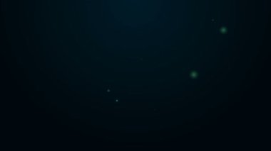 Parlayan neon hattı tıbbi reçete simgesi siyah arka planda izole edildi. RX formu. Yemek tarifi. Eczane ya da ilaç sembolü. 4K Video hareketli grafik canlandırması