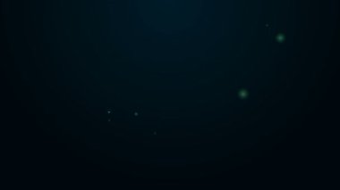 Parlayan neon hattı Akıllı TV simgesi siyah arkaplanda izole edildi. Televizyon tabelası. 4K Video hareketli grafik canlandırması