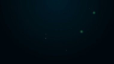 Parlayan neon hattı tansiyon ikonu siyah arkaplanda izole edildi. 4K Video hareketli grafik canlandırması