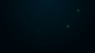 Parlayan neon hat IV torba ikonu siyah arkaplanda izole edildi. Kan torbası. Kan bağışı konsepti. Tedavi ve terapi kavramı, kemoterapi. 4K Video hareketli grafik canlandırması