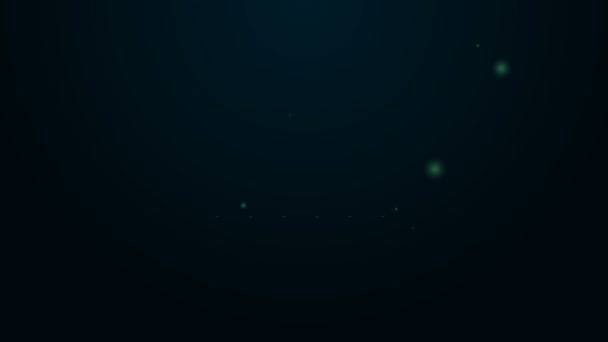 검은 배경에 네온 선 윈터 햇 아이콘 분리. 4K 비디오 모션 그래픽 애니메이션 — 비디오