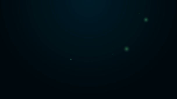 Linha de néon brilhante ícone da cama isolado no fundo preto. Animação gráfica em movimento de vídeo 4K — Vídeo de Stock