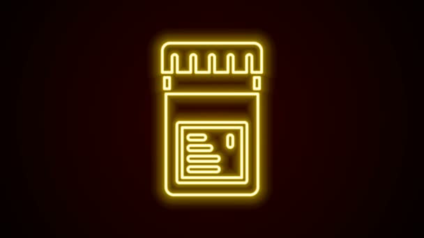 Glödande neon line Biologiskt aktiva tillsatser ikon isolerad på svart bakgrund. 4K Video motion grafisk animation — Stockvideo